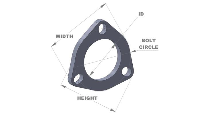 Vibrant 3-Bolt T304 SS Exhaust Flanges (3in I.D.) - 5 Flange Bulk Pack 1483