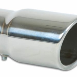 Vibrant 3in Round SS Bolt-On Exhaust Tip (Single Wall Angle Cut Rolled Edge)