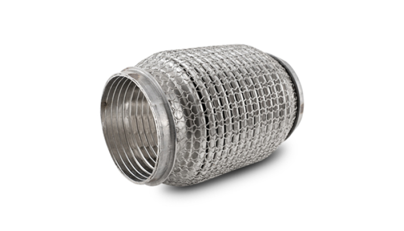 Vibrant SS Flex Coupling w/ Interlock Liner and Mesh Braid 3in Inlet/Outlet x 6in long 66006