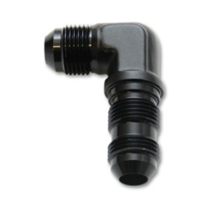 Vibrant -16AN Bulkhead Adapter 90 Deg Elbow Fitting - Anodized Black