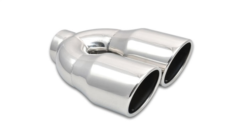 Vibrant 2.5in ID Dual 3.5in OD Round SS Exhaust Tip (Single Wall Angle ...