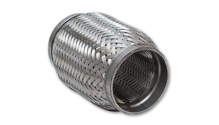 Vibrant SS Flex Coupling with Inner Braid Liner 2in inlet/outlet x 4in flex length 62604