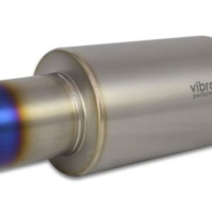Vibrant Titanium Muffler w/Straight Cut Burnt Tip 2.5in. Inlet / 2.5in. Outlet