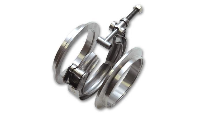 Vibrant AL V-B Flange Assembly 3.5in OD Tubing incl 2 AL V-b flanges 1 SS V-B Clamp 1 Viton O-Ring 11492