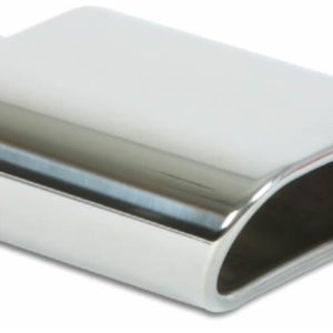 Vibrant 5.5in x 3in Oval SS Exhaust Tip (Single Wall Angle Cut Rolled Edge)