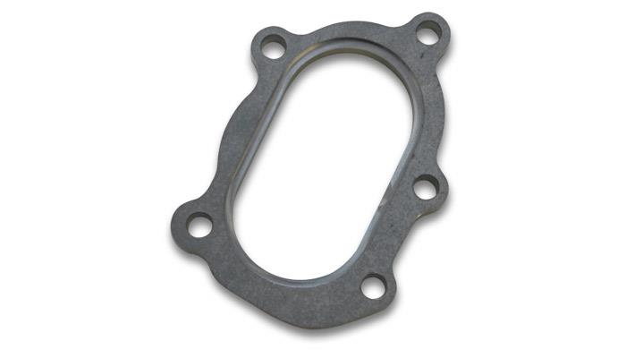 Vibrant GT25R / GT28R Discharge Flange with Oval Outlet (5 Bolt) T304 SS 1/2in Thick 1448