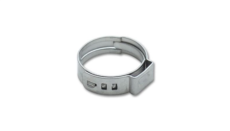 VIB Clamps - SS Pinch Vibrant One Ear Stepless Pinch Clamps 11.3-13.8mm clamping range (Pack of 10) SS 7mm band width
