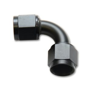 Vibrant -16AN Female 90 Degree Union Adapter (AN to AN) - Anodized Black Only