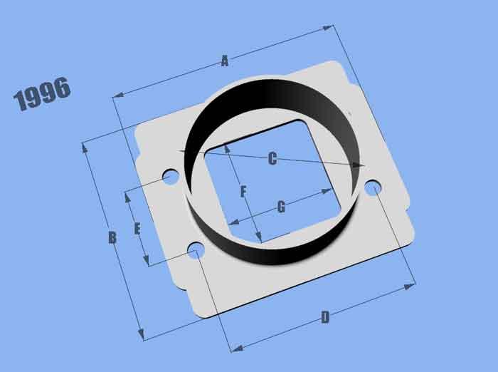 Vibrant MAF Sensor Adapter Plate Toyota w/ Bosch MAF Sensor w/ 3in ID filter only 1996