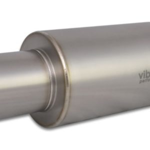 Vibrant Titanium Muffler w/Straight Cut Natural Tip 2.5in. Inlet / 2.5in. Outlet