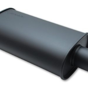 Vibrant StreetPower FLAT BLACK Oval Muffler Single 3" Inlet/Outlet